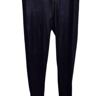 Spanx Leggings Womens Medium Assets High Waist Shaping Pants Black Shiny Stretch